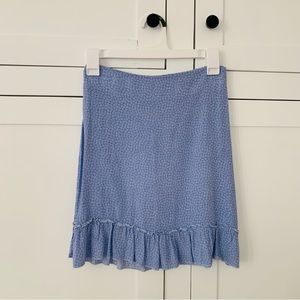 Brandy Melville Blue Floral Mini Skirt Size XS